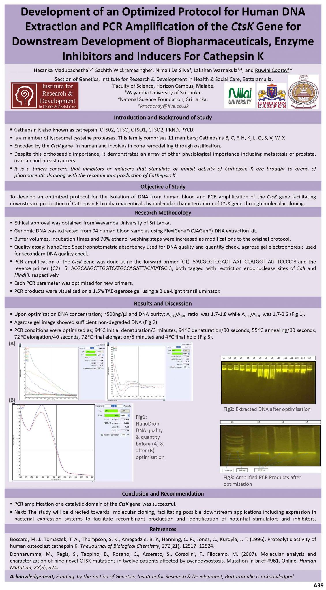Development of an Optimized Protocol for Human DNA Extraction and PCR ...